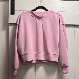 Lululemon Pink Softstreme Perfectly Oversized Cropped Crew Sweatshirt size 4